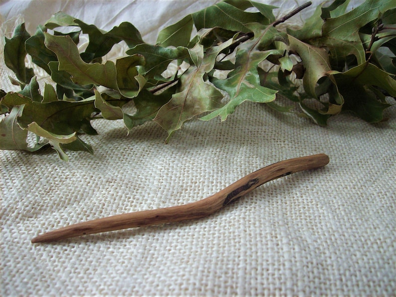 SPALTED OAK Wood Shawl stick Shawl Pin Hand carved. Hair Pin Hair Stick