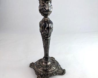 Vintage 1847 Roger's Bros Silver Plate Candlestick Holder Floral Design 9"