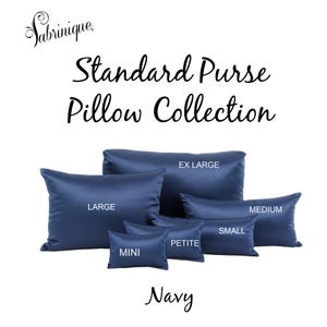 Navy Sateen Purse Shaping Pillows, Purse Storage Protection, Maintain Designer Handbag Shape, Purse Cushion Fillers, Soft Boot Trees