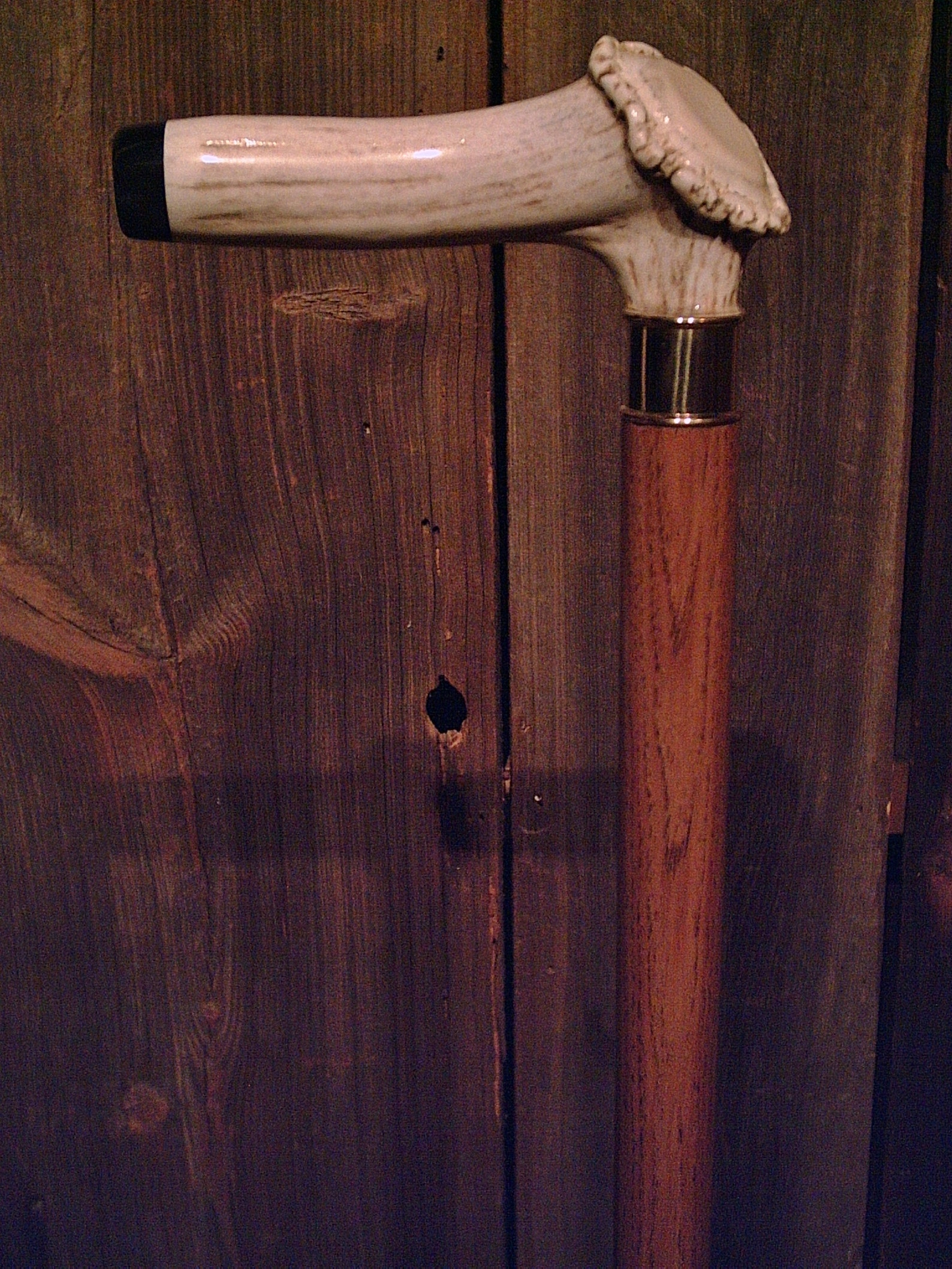 ELK antler handle custom made walking stick cane beaded brass Etsy