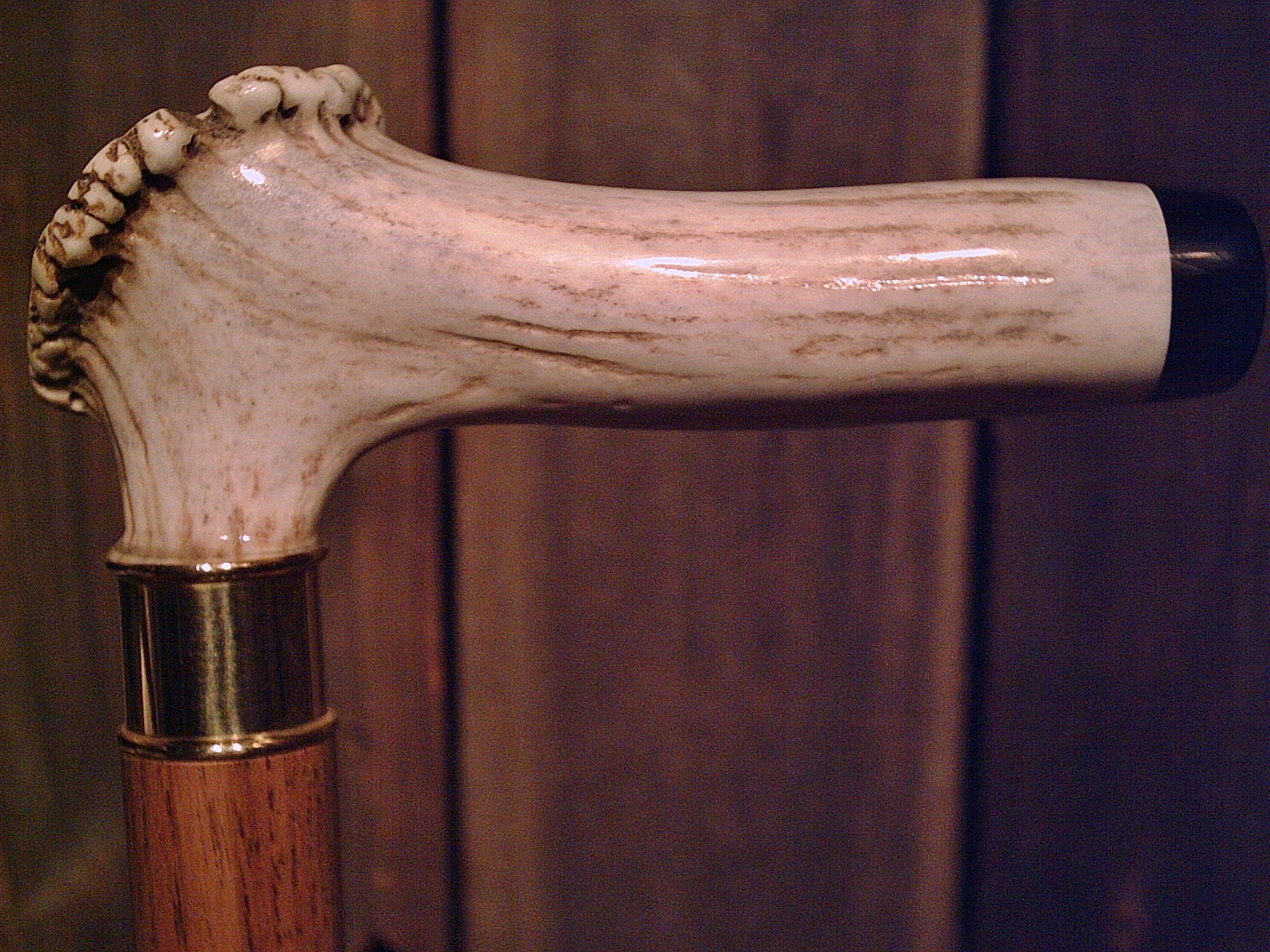 ELK antler handle custom made walking stick cane beaded brass Etsy