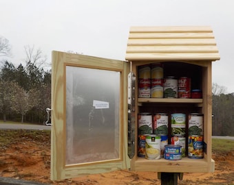 Unfinished Cedar Little Free Pantry, 2-Shelf, Weather Resistant