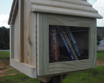 Unfinished Cedar Little Lending Library, Weather Tight, Fully Assembled (24x17x17)