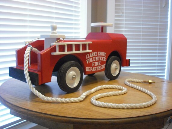 wooden fire truck ride on