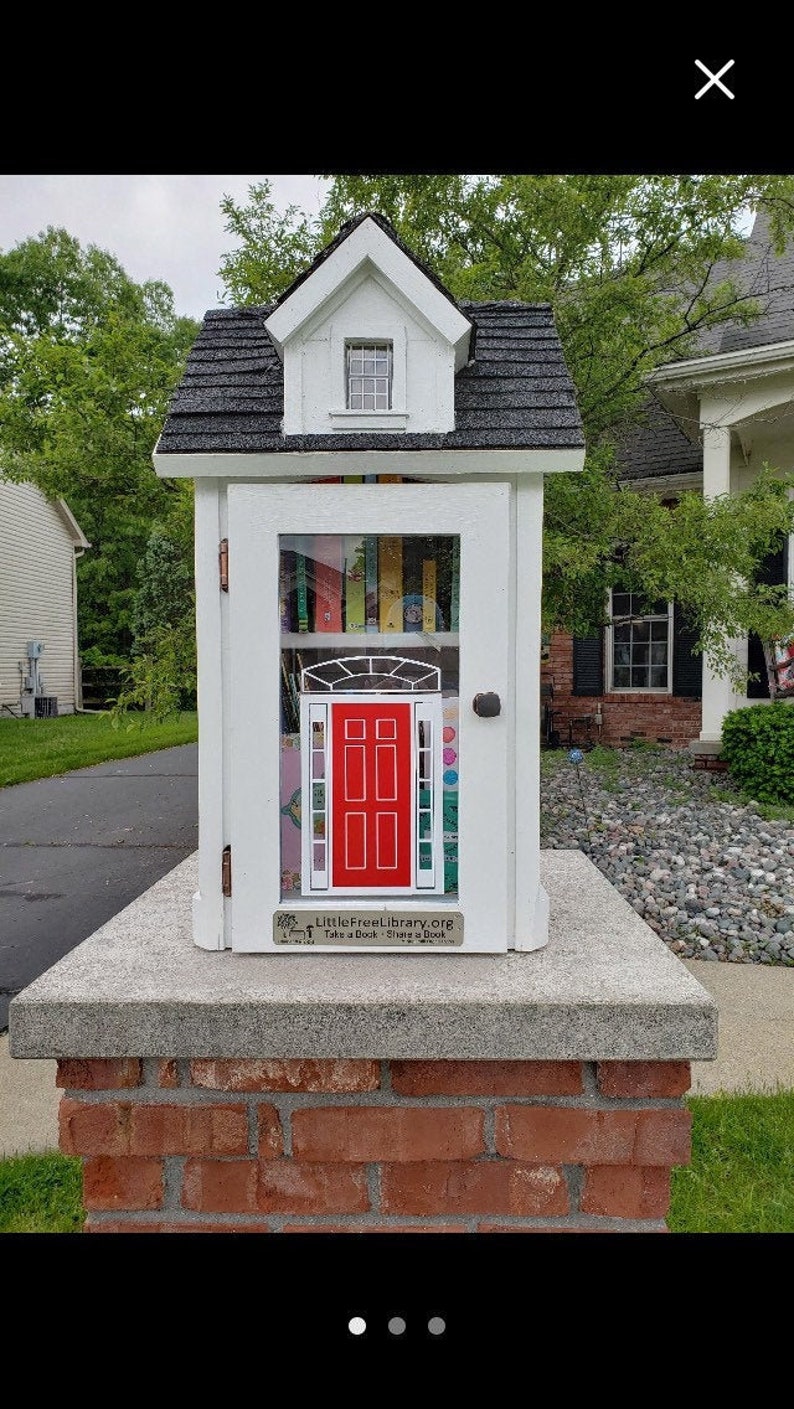 Dormer Style Shingled Roof Library Book Exchange Box Etsy