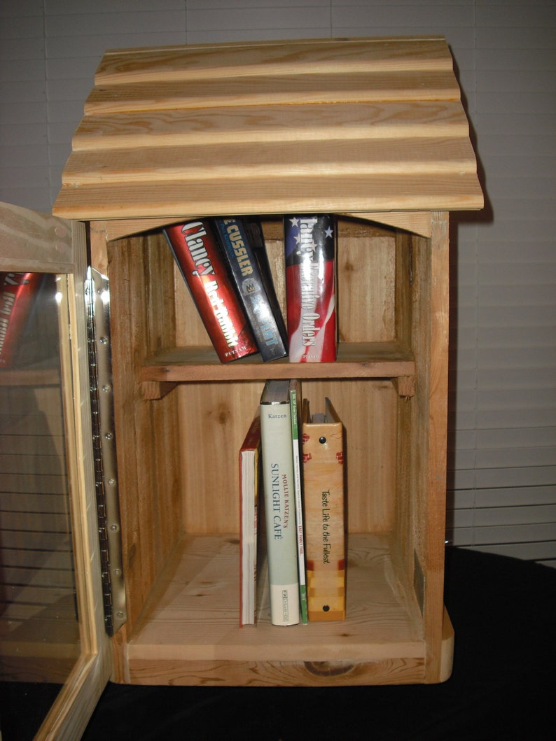 Unfinished Library book exchange box 2SHELF FREE SHIPPING Etsy