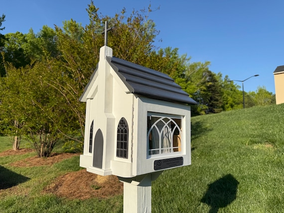 Painted Church Little Free Library, Post Mount Included