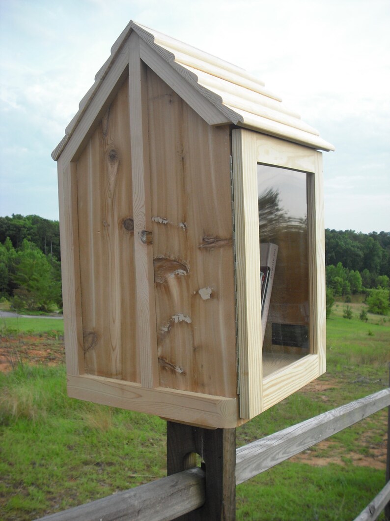 Unfinished Library book exchange box 2SHELF FREE SHIPPING Etsy