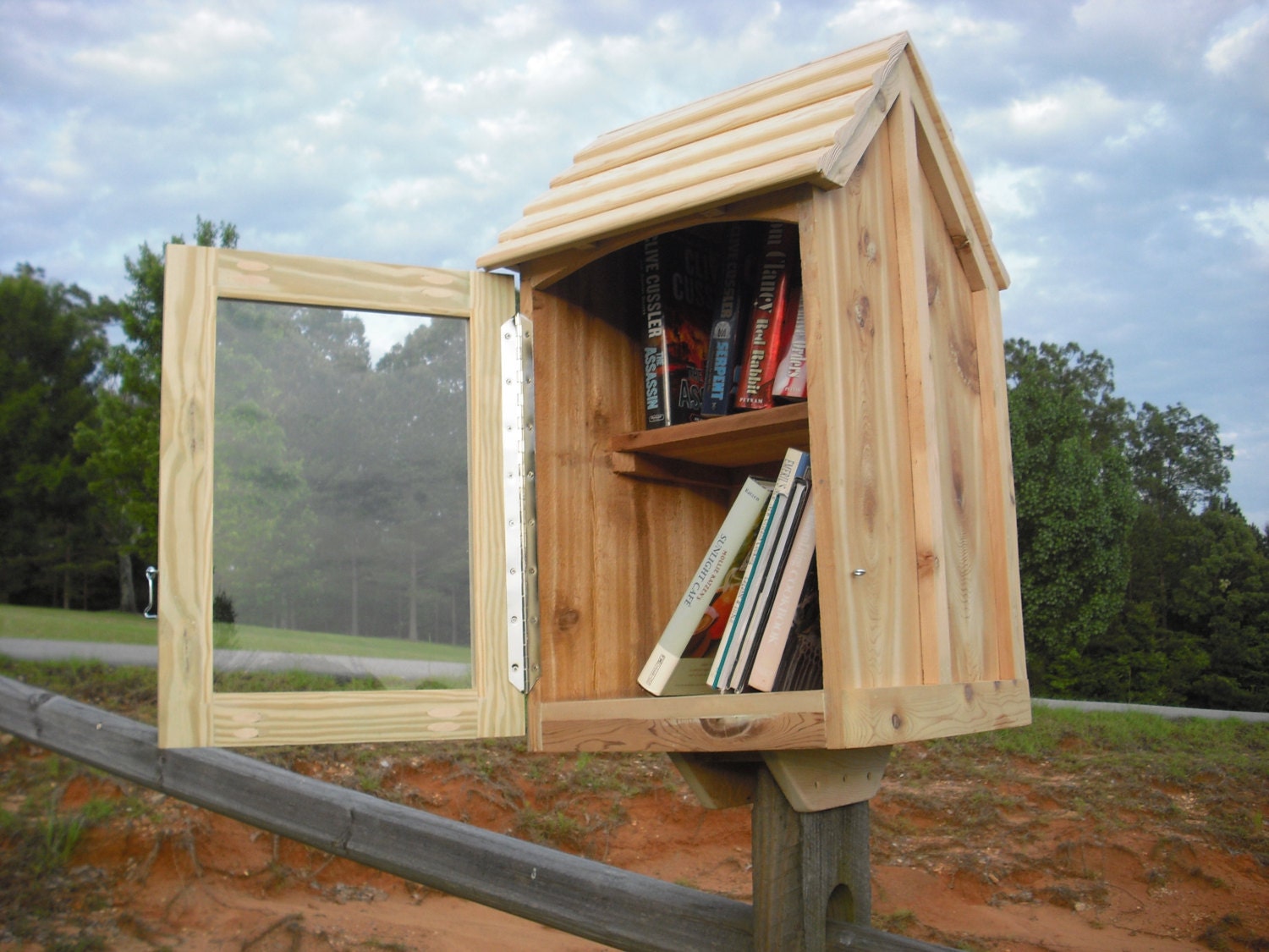 Library book exchange box 2SHELF UNFINISHED weather Etsy