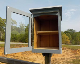 Custom Painted Neighborhood Book Exchange, Copper Roof, with Post Mount