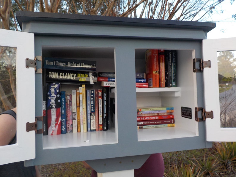 Book Repository Box Double Wide Neighborhood Book Exchange, Metal Roof, Two Doors - Etsy
