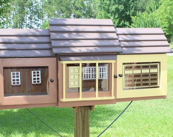 Custom Triple Wide Little Neighborhood Library, Painted Book Exchange