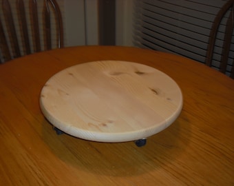 15" Solid Pine Plant Caddy with Swivel Casters