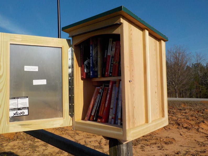 PB FREE SHIPPING Unfinished Library Book Exchange Box Etsy