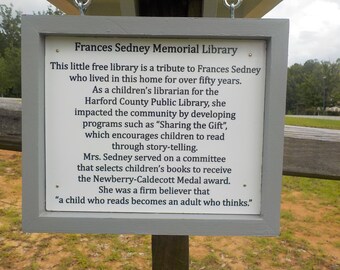 Library Sign and/or Memorial Plaque, 8 x 10 engraved
