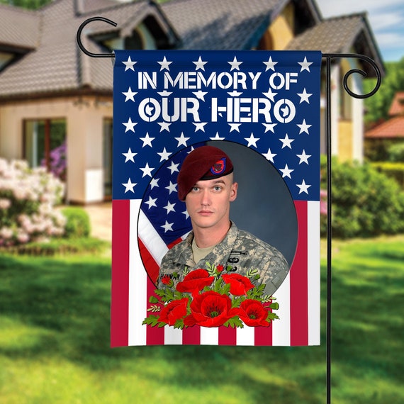 Personalized Memorial Day Garden Flag, Remember Soldiers, Us Army Garden Sign, Patriotic Garden Flag,Veterans Day Outside Decor ID-0329-TJBT