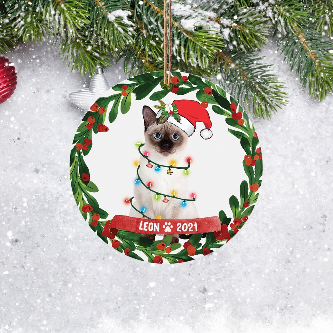 Siamese Cat Christmas Ornament Siamese Cat Ornament Gift Etsy