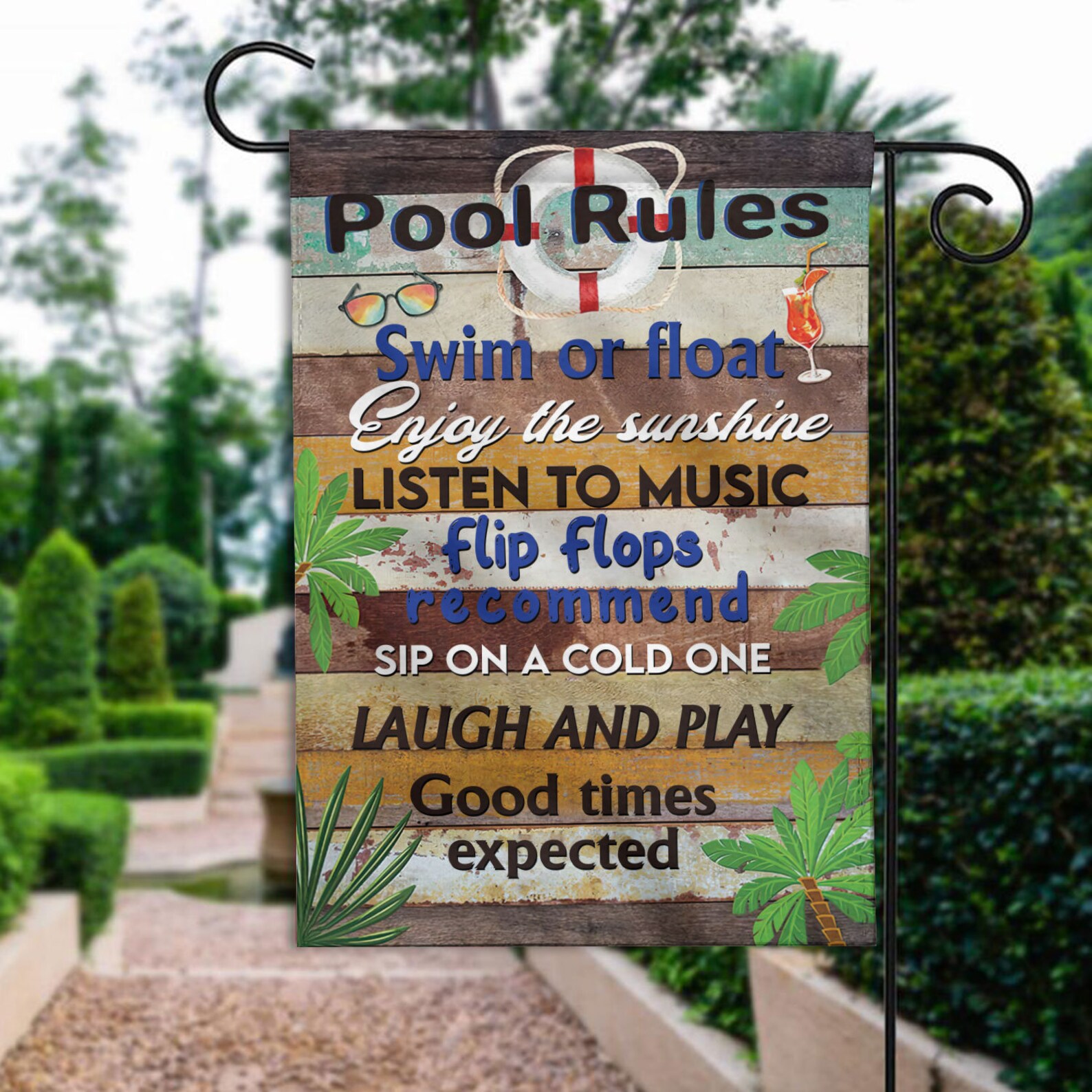 Personalized Swimming Pool Flag Summer Flag Pool Decor Etsy