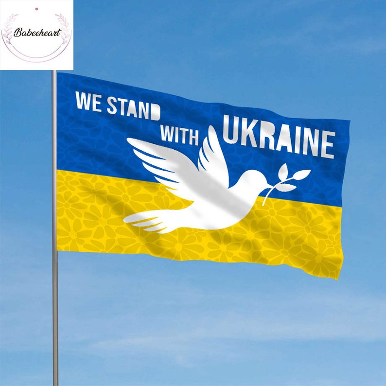 We Stand With Ukraine Garden Flag Support Ukraine Flag Peace - Etsy