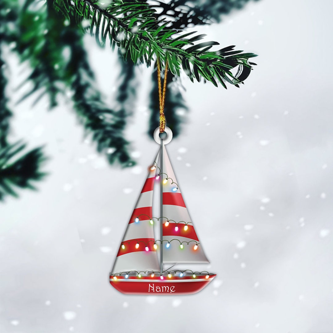 Sailboat Christmas Ornament Sailboat Ornament Gift Boating - Etsy