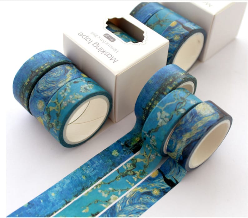 Planner Accessories Bullet Journal Accessories 3 PCS Van Gogh Washi Tape Starry Night Washi Tape Scrapbook Accessories Art Washi
