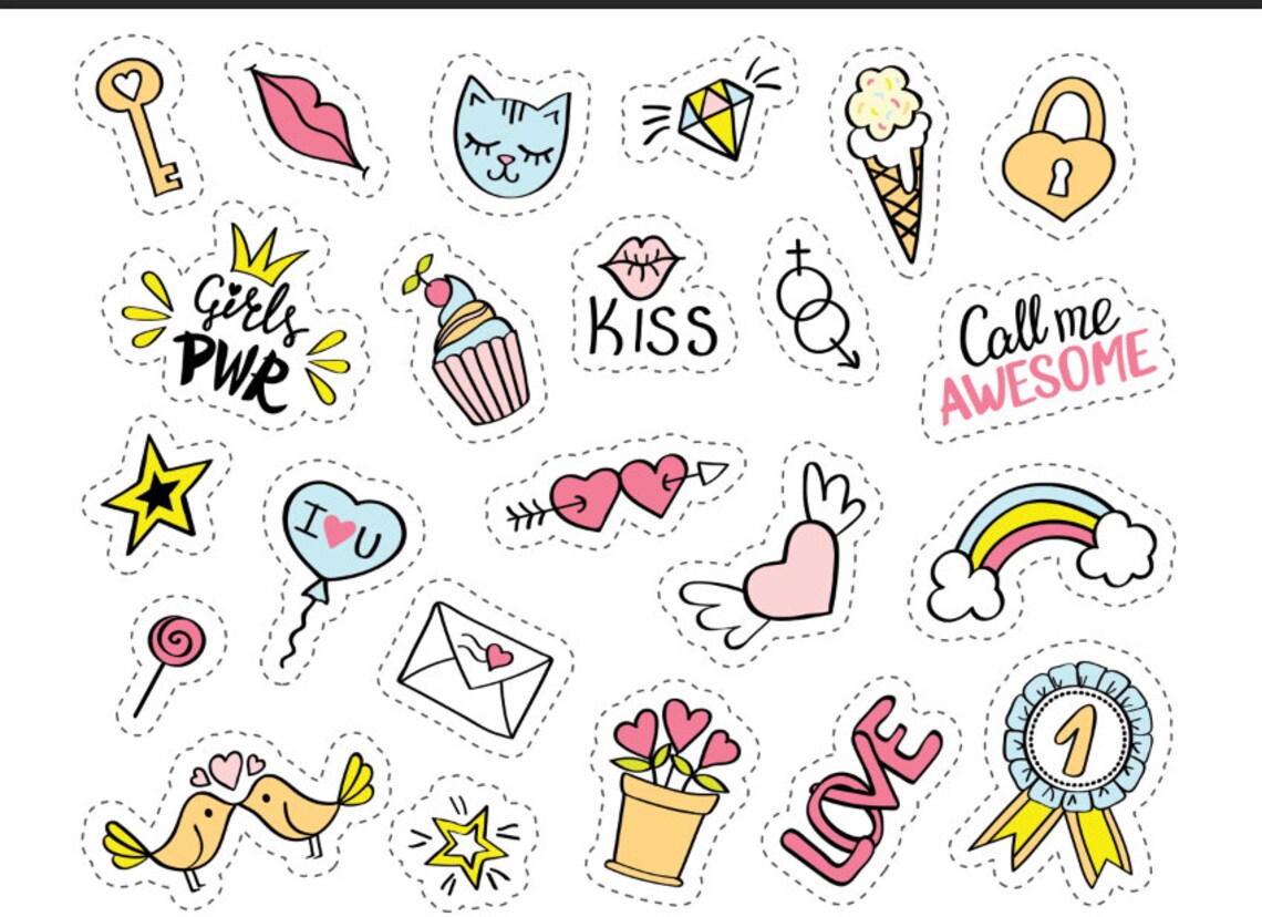 UNLIMITED DOWNLOAD Cute Printable Stickers Digital Stickers | Etsy