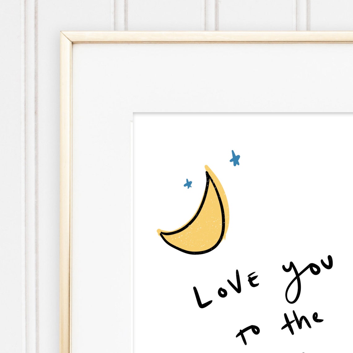 Love You to the Moon Hand-lettered PRINTABLE, Valentine's Card, Gift ...