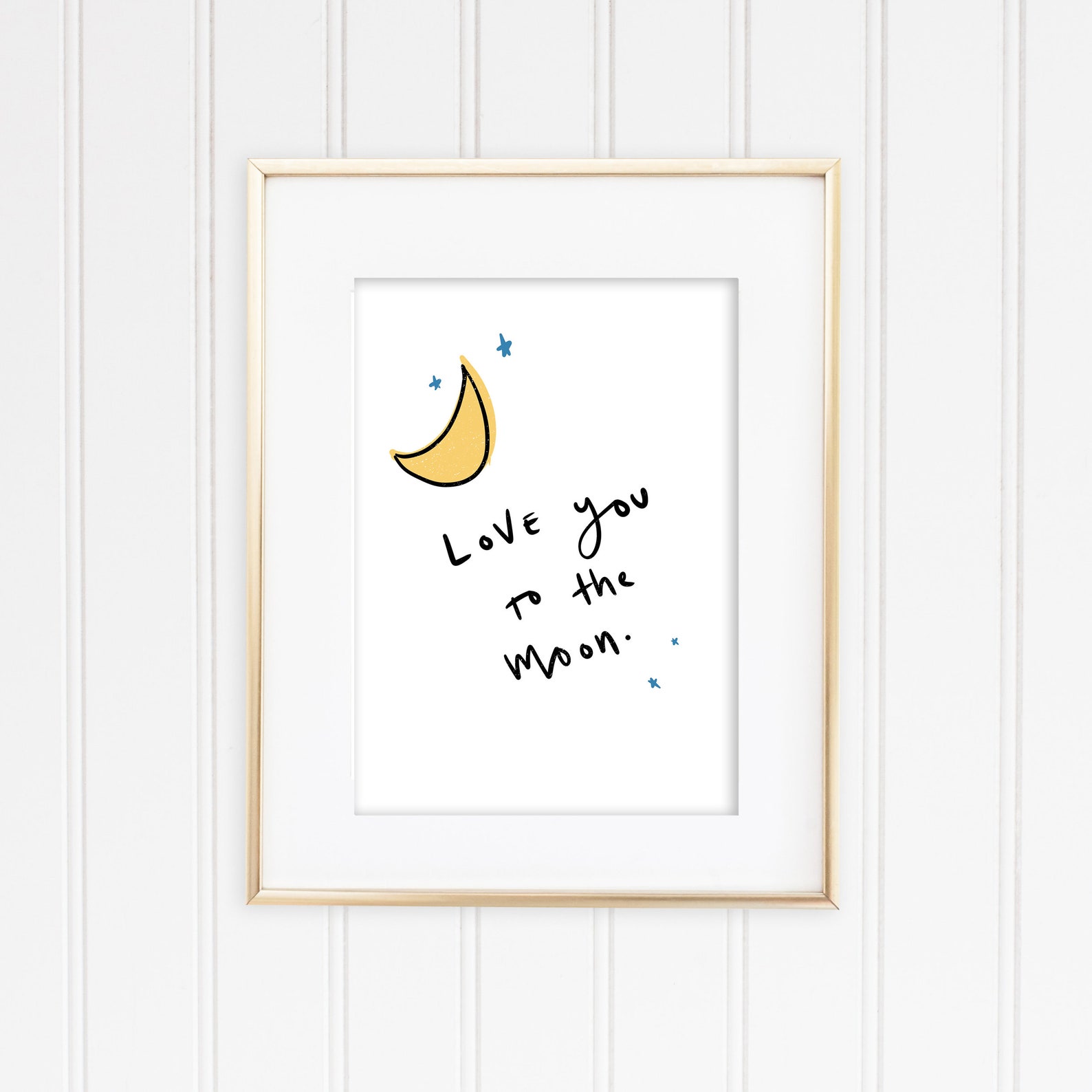 Love You to the Moon Hand-lettered PRINTABLE, Valentine's Card, Gift ...