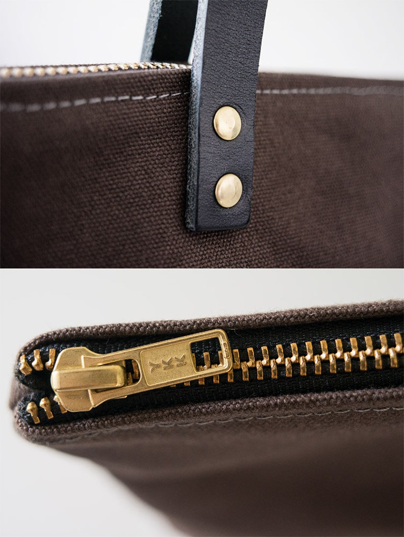 Waxed Canvas Tote Bag With Zipper Pattern Literacy Basics