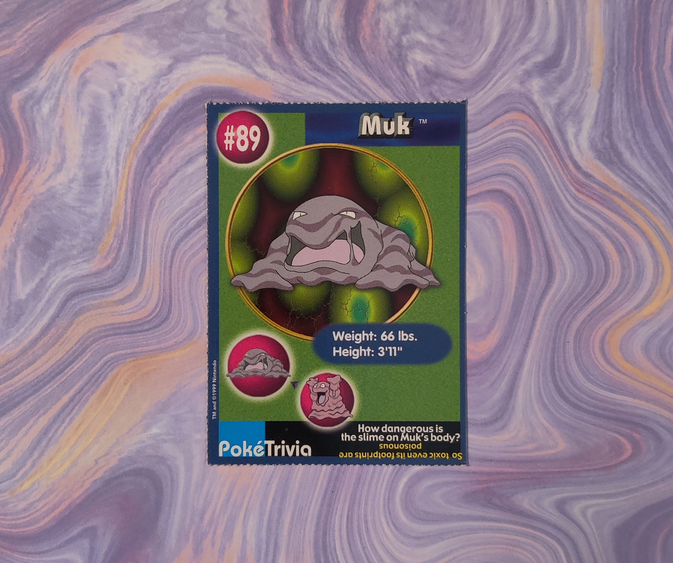 1999 muk pokemon card Vintage 1999 Poketrivia Muk Card