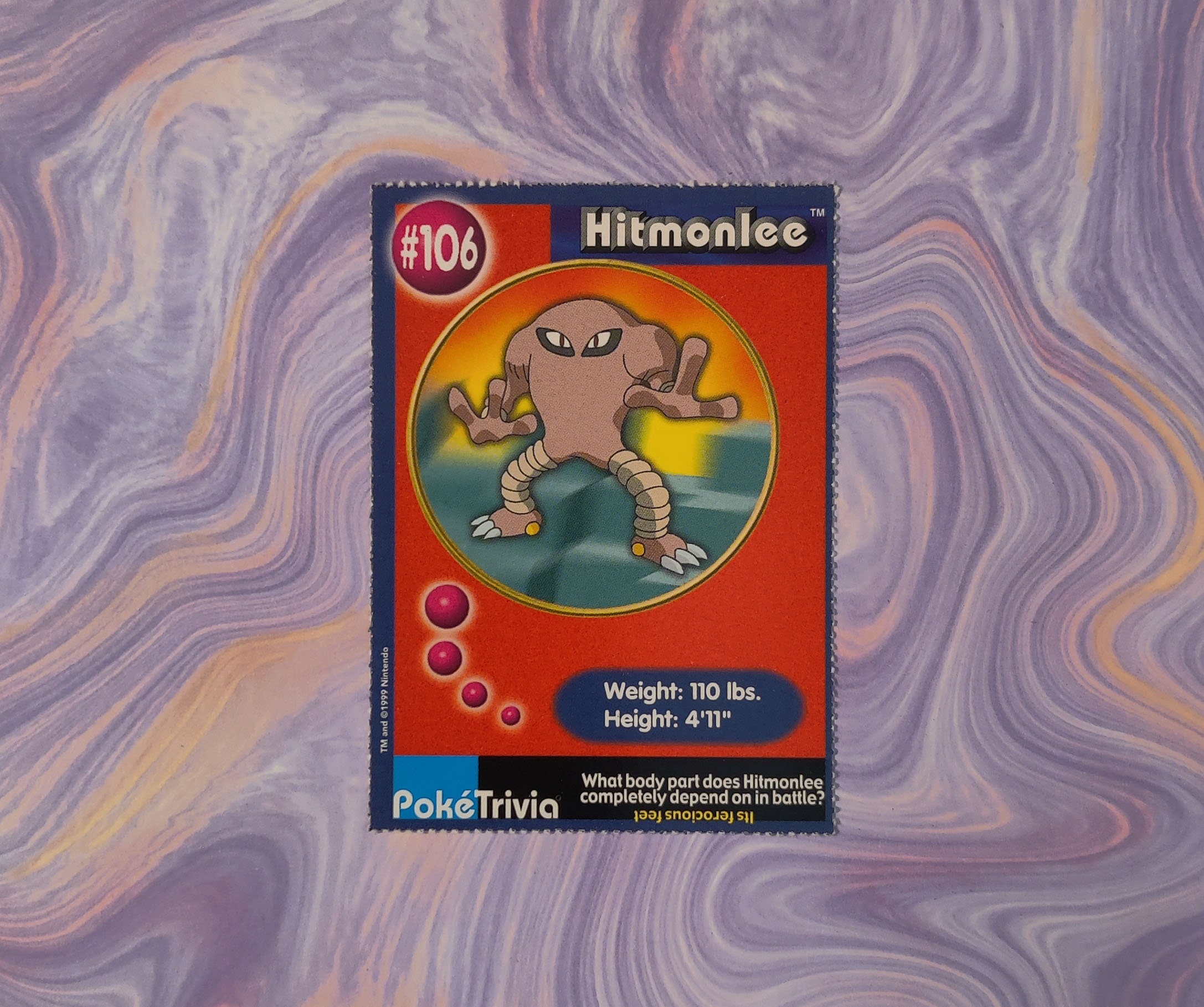 Hitmonlee Pokemon Card Anime Very Rare Pocket monster NINTENDO JAPAN F/S