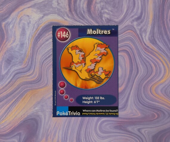 Vintage 1999 Poketrivia Moltres Card - Etsy Vintage 1999 Poketrivia Moltres Card - Etsy