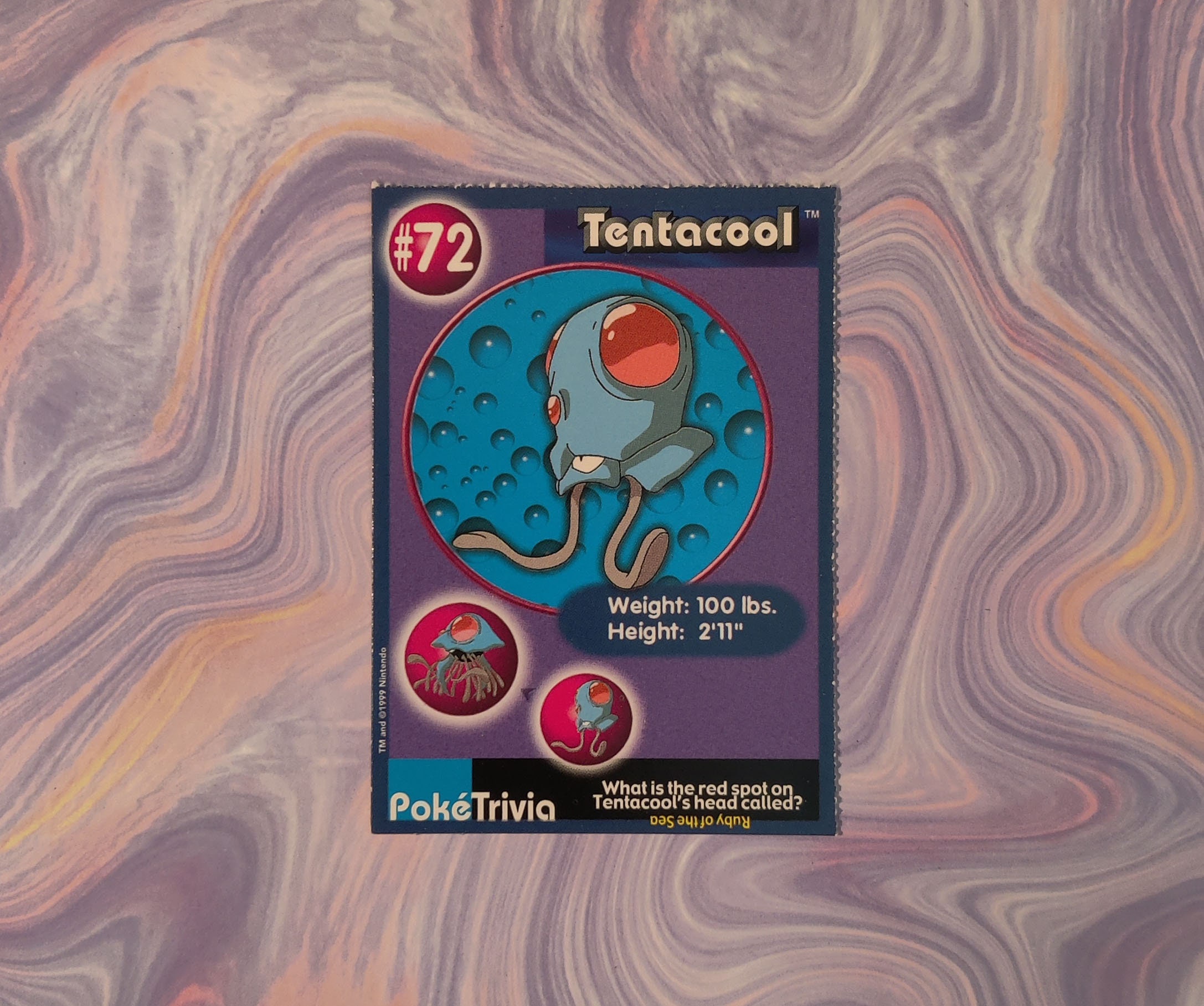Vintage 1999 Poketrivia Tentacool Card - Etsy