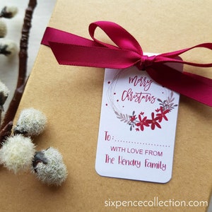 Ruby Personalised Christmas Gift Tags - White or Kraft Brown available