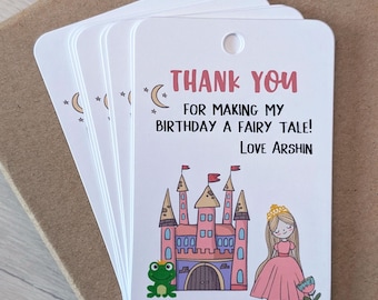 Princess Birthday Personalised Thank You Tags