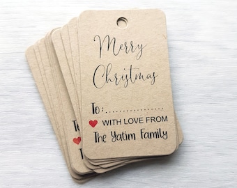 Personalised Christmas Gift Tags - White or Kraft Brown