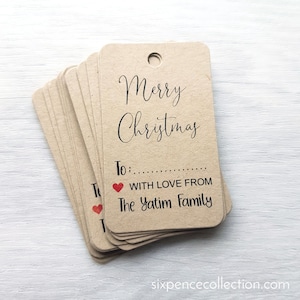 Personalised Christmas Gift Tags - White or Kraft Brown available