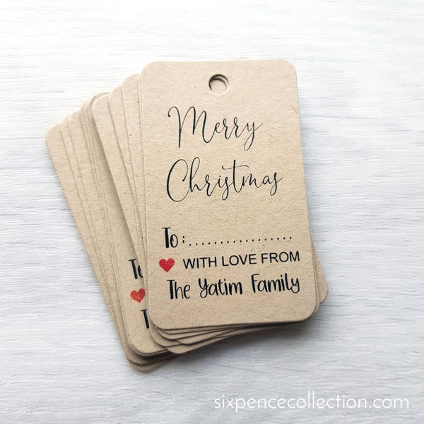 Personalised Christmas Gift Tags - White or Kraft Brown available