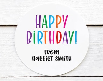 Happy Birthday Stickers, Personalised Birthday Sticker Labels