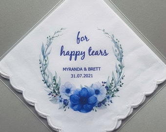 For Happy Tears Printed Handkerchief, Bride Gift