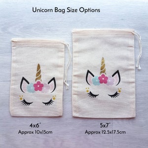 Unicorn Party favor bags with Gold Foil Horn image 2