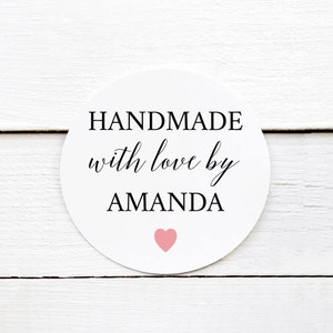 Handmade With Love Personalised Sticker Labels