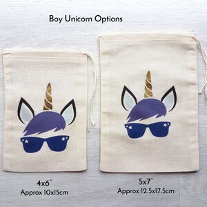 Unicorn Party favor bags with Gold Foil Horn image 3