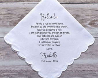 Step Mum Printed Wedding Handkerchief - 4 Poem Options