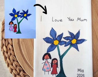 Custom Child's Artwork Tea Towel, Personalised Mother's Day Gift
