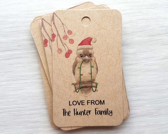Australian Animal Personalised Christmas Gift Tags - Kookaburra, Echidna, Koala, Kangaroo