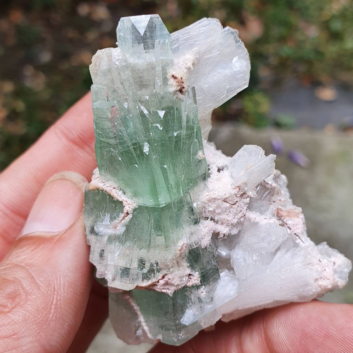 Apophyllite Verte avec Stilbite et Mordenite de Maharashtra en Inde.