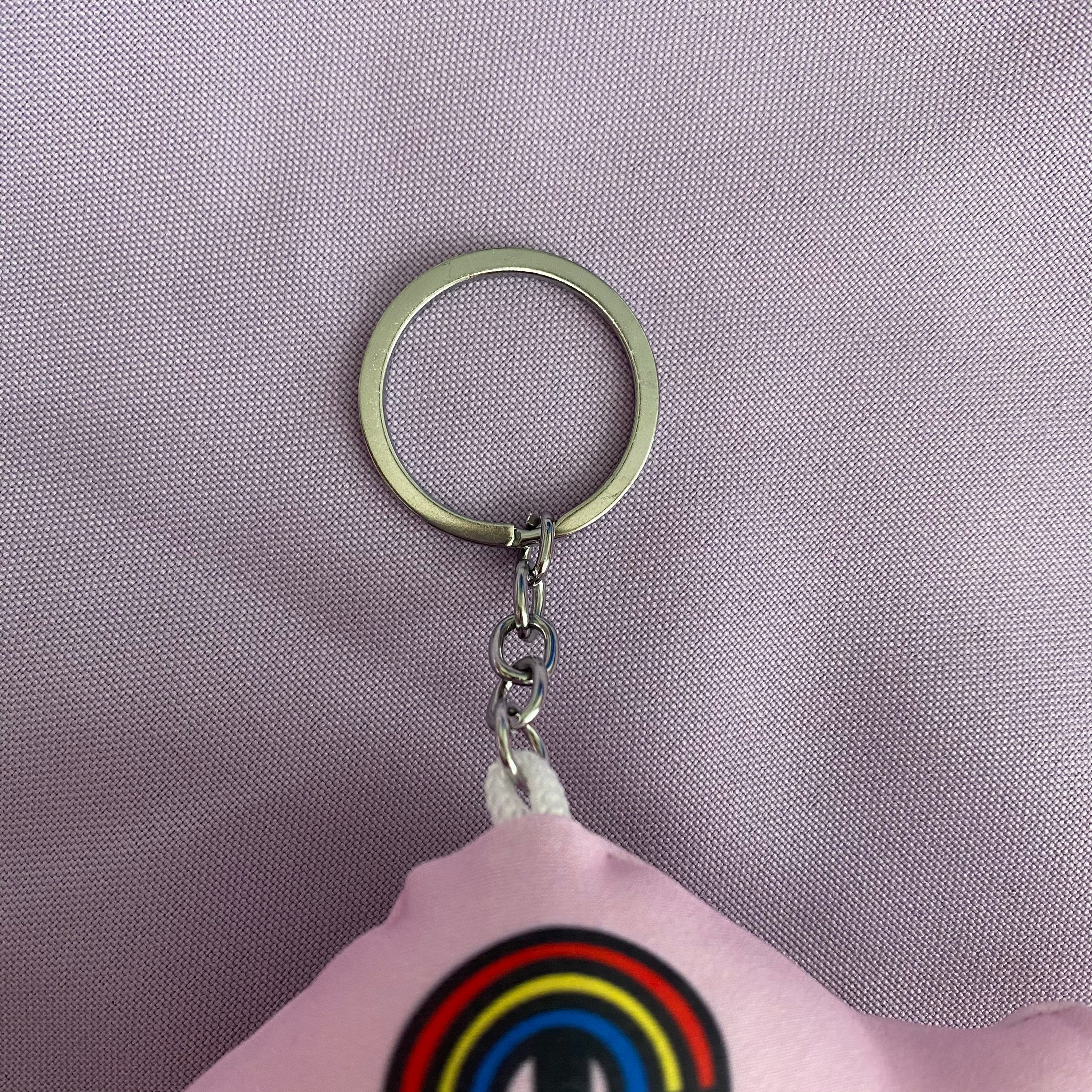 10" Rainbow Ball On Keyring Keychain Kids Pocket Money Outdoor Toy 