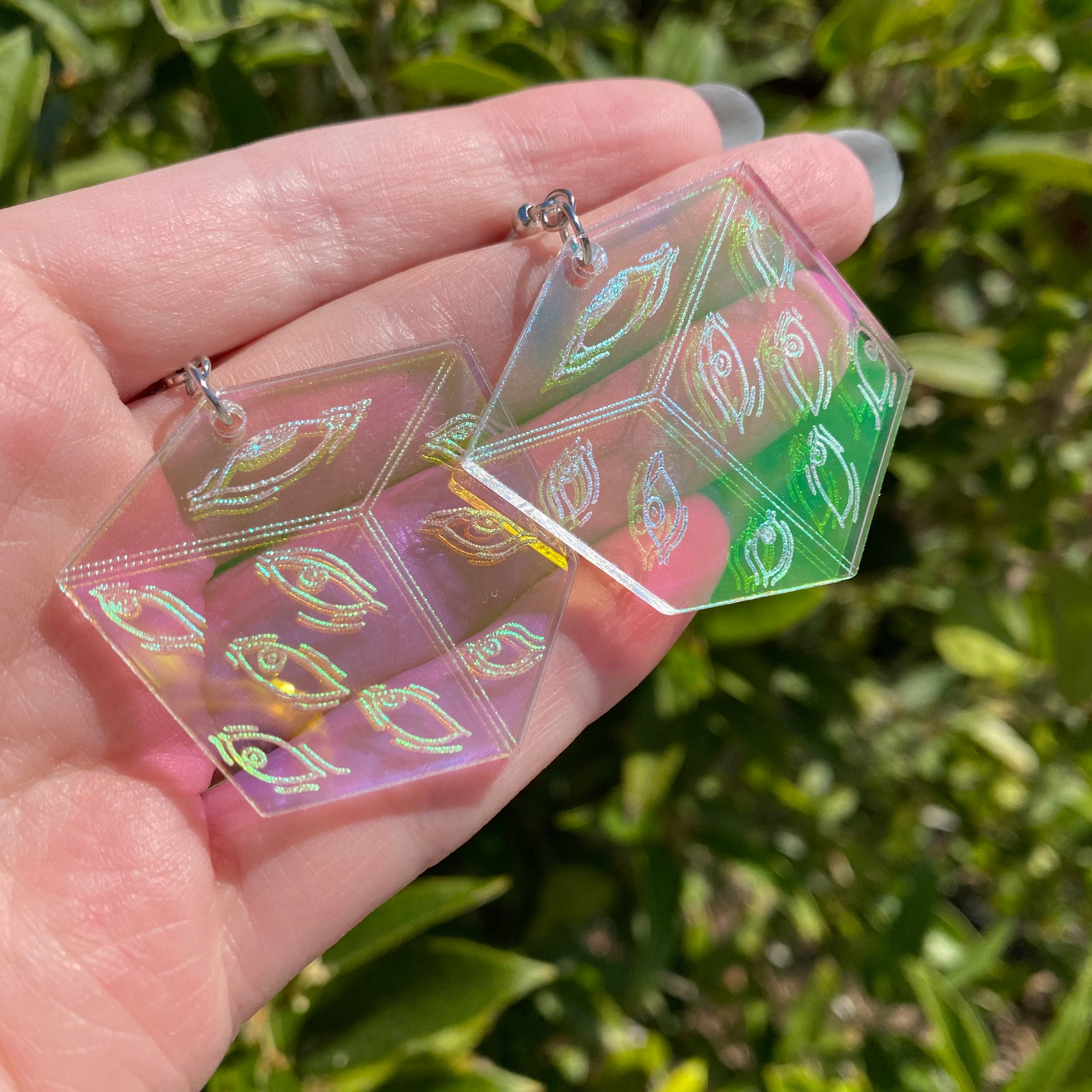 Jujutsu Kaisen Iridescent Prison Domain Cube Acrylic Earrings