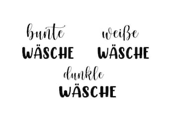 Aufkleber, Wäsche, Wäscheaufkleber, Aufkleber für Wäsche, Ordnung, Waschküche, Sticker,Home, weiße Wäsche, Bunte  Wäsche, Wäsche- Set